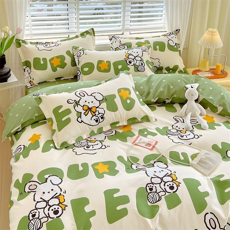 Bed Sheet Bedding Four-piece Set Thickened Brushed Quilt Cover Bed Dormitory Bedding Quilt Cover