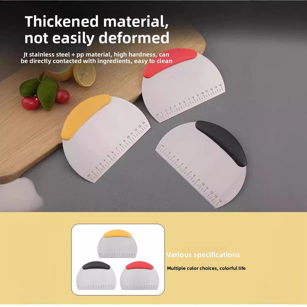 Household Stainless Steel Semicircular with Scale Baking Cutting Knife Cream Cake Flour Scraper