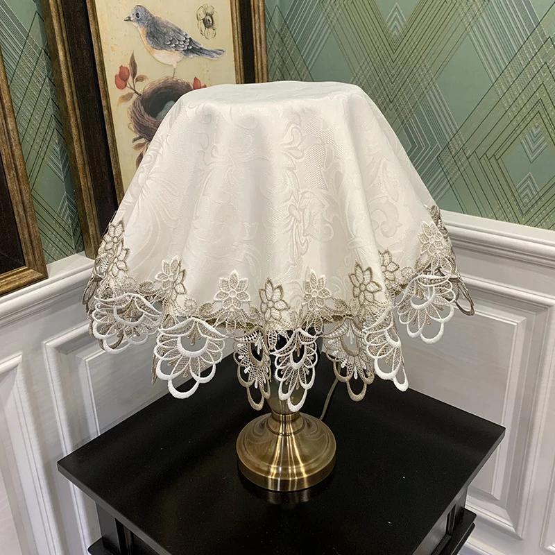 70cm European Style Table Lamp Dust Cover Fabric Tabletop Lamp Shade Embroidered Lace Dust-proof Covers Juicer Rice Cooker Cover