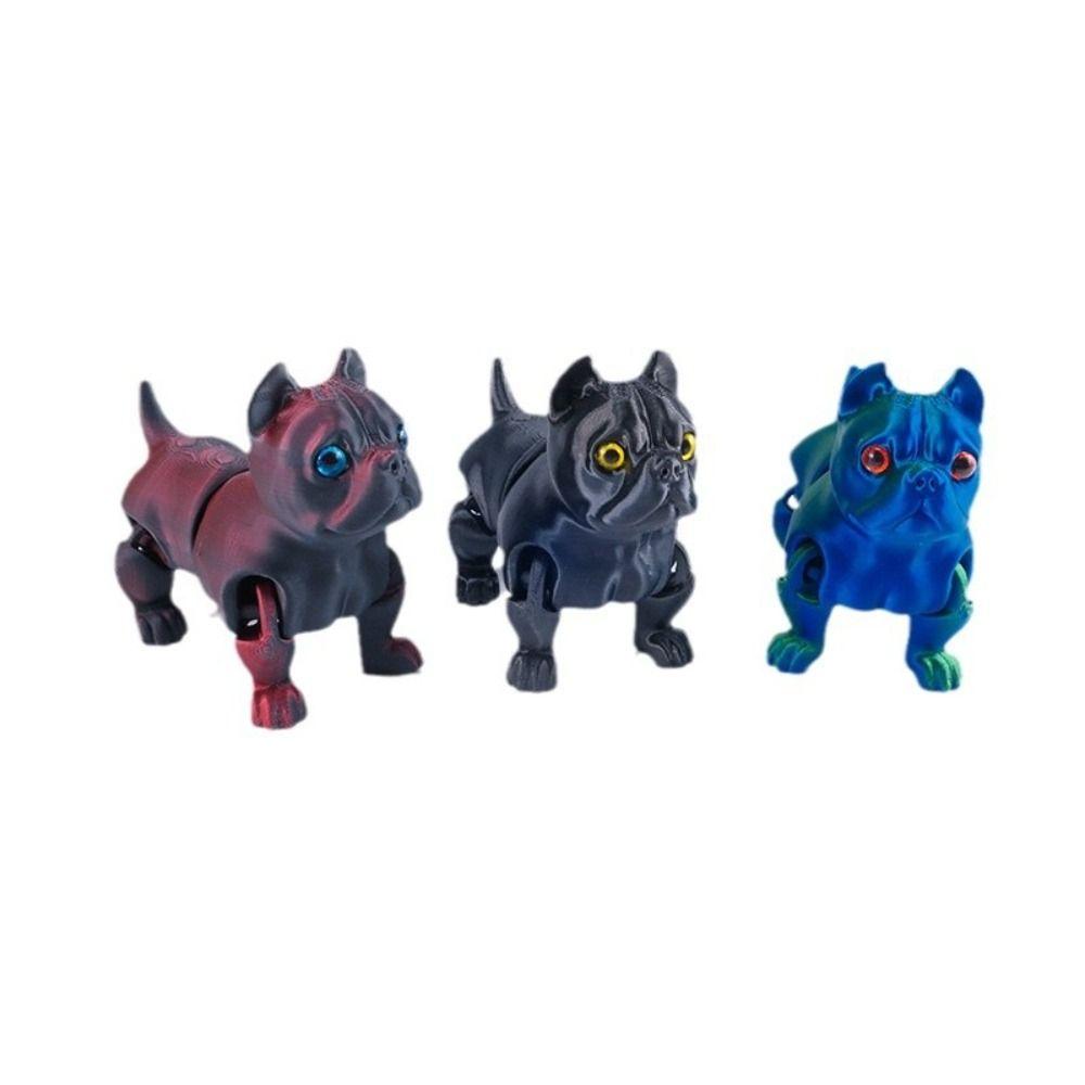 PLA 3D Printed Dog Model Solid Color Multi-jointed Dog Action Figurine Movable Articulated Animal Figurine Desktop Decoration