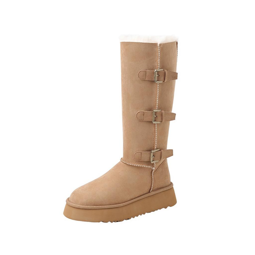 Snow Boots 2025 Tall Tube, Piled and Thickened Northeast Cotton Boots with Thick Soles and Two Warm Boots