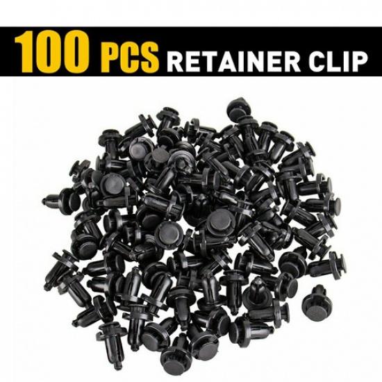 100 Pcs Bumper Clips 10mm Hood Fender Push Rivets Retainer Fasteners for Honda V