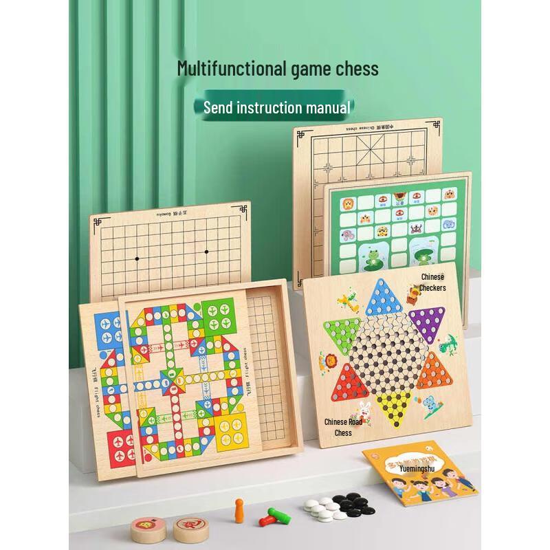 HANDUNYOU 5-in-1 Educational Board Game Set for Kids