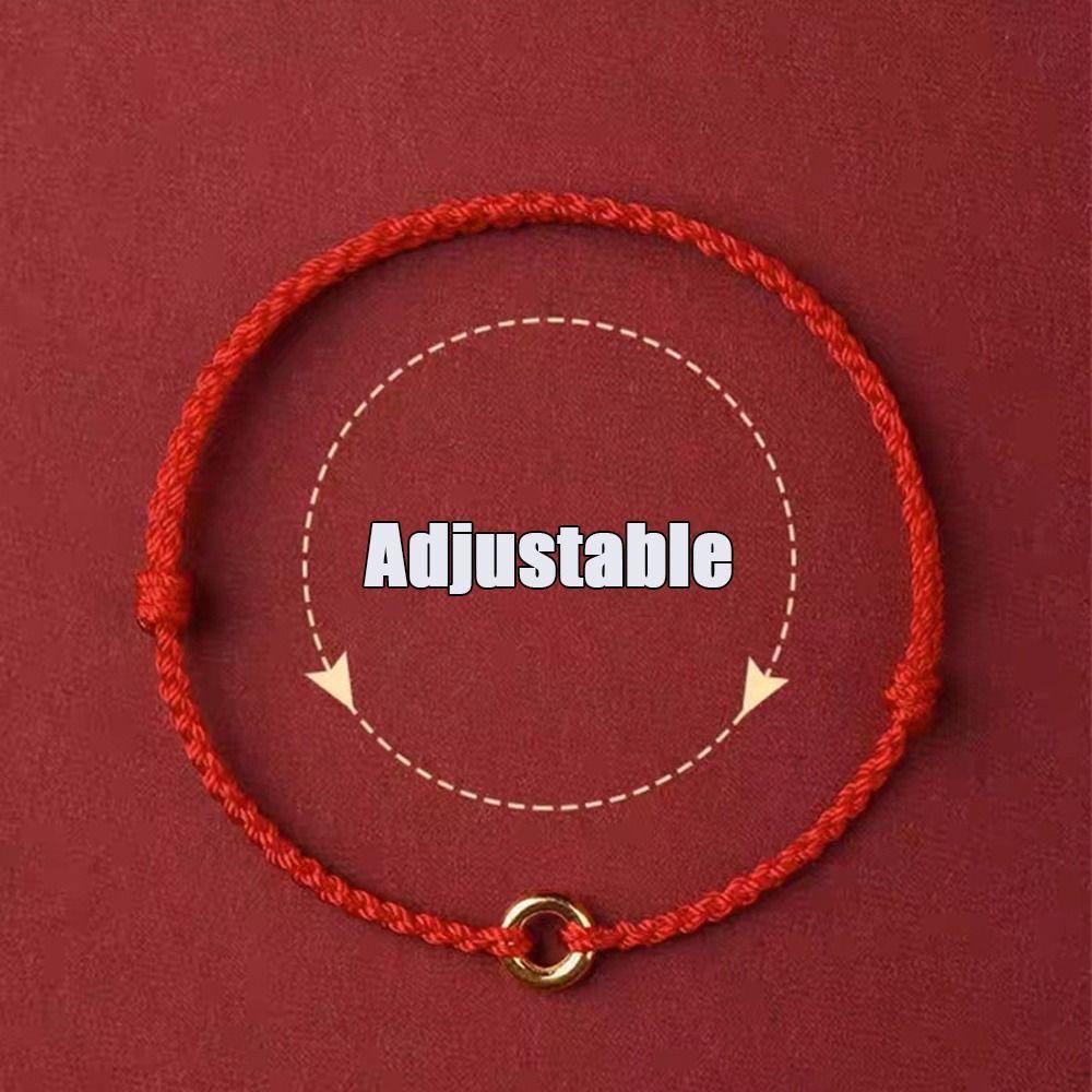 Charm Ping Buckle Red Rope Chinese Zodiac Year Charms Bangles Anklet for Friend Lovers