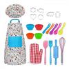30 bucăți/set Set de copt pentru copii Instrumente de coacere Setul de gătit include șorț pentru copii, pălărie de bucătar