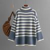 Navava Casual Stripe Turtle Neck Long Sleeve Knit Nk2674