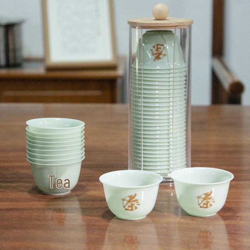 ZISIZ Emerald Green Disposable Kung Fu Tea Cup Set