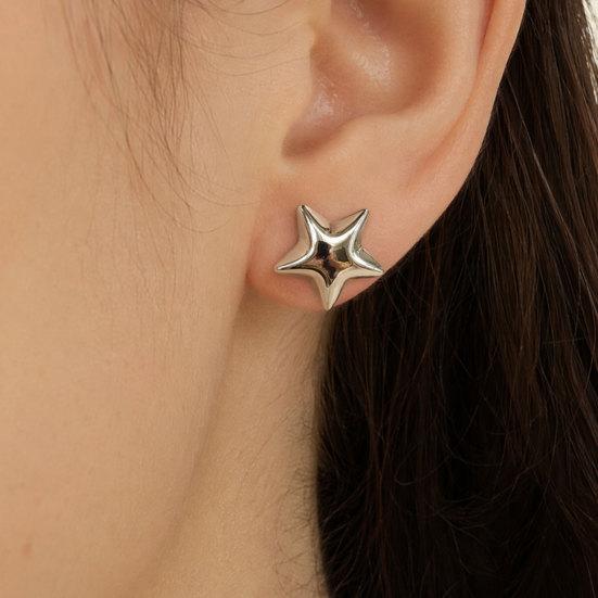 1 Paar Damen Stern Ohrstecker aus Legierung, Hypoallergen Minimalistische Stern Ohrstecker, Modeschmuck Geschenk für Freundin Ehefrau Mutter Tochter