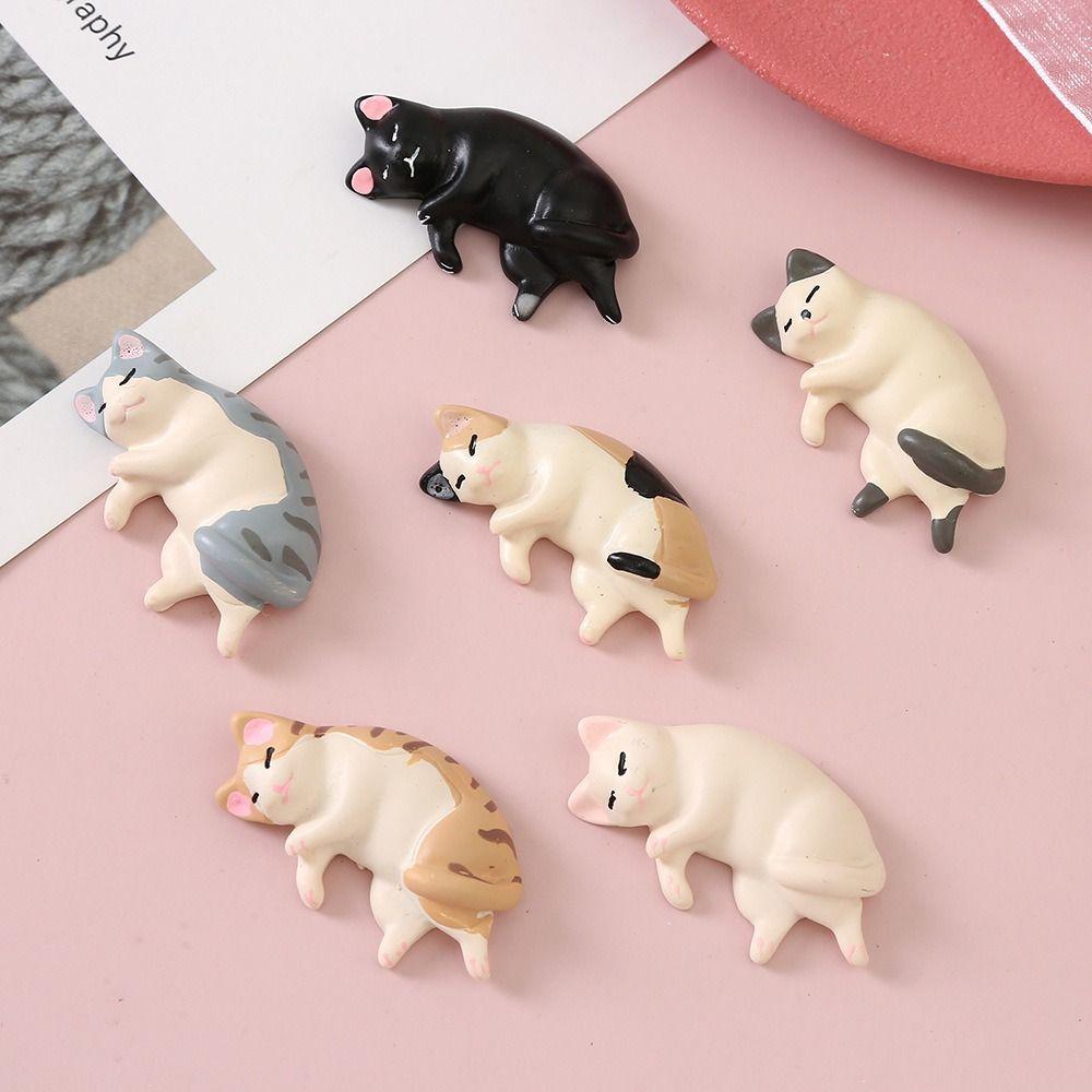 

Cute Simulated Cat Fridge Ornaments Simulation Lazy Cat Miniatures Home Decor
