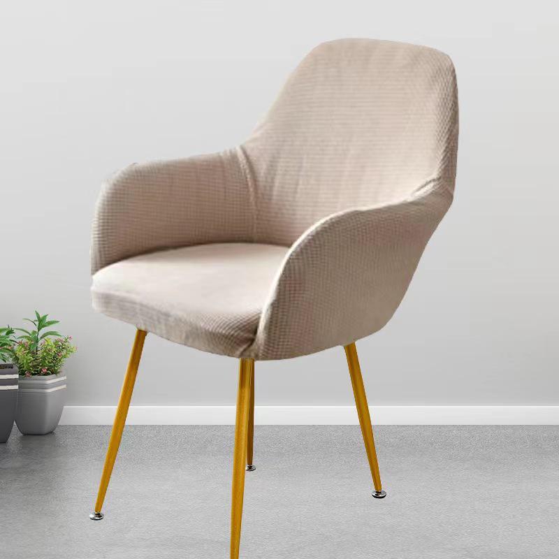 Elastisk stoltrekk i europeisk stil for stoler med høye armlener - Nordisk minimalistisk design for uregelmessig spisebord.