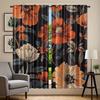 2pcs   Mid Century Curtain   Black Floral Boho Curtain for Living Room and Bedroom Window Drapes