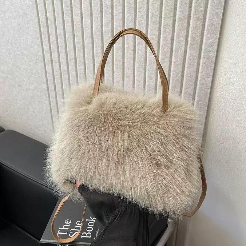 Weiche Flauschige Umhängetasche für Damen - Herbst Winter Schulterhandtasche