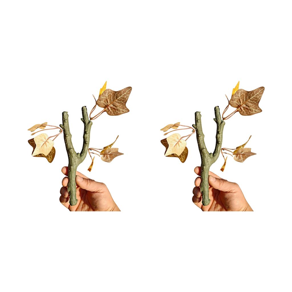 2Pieces Artificial Climbing Branch Exercise Vine for Reptiles Habitats with Realistic Texture and Stable Build Decoration