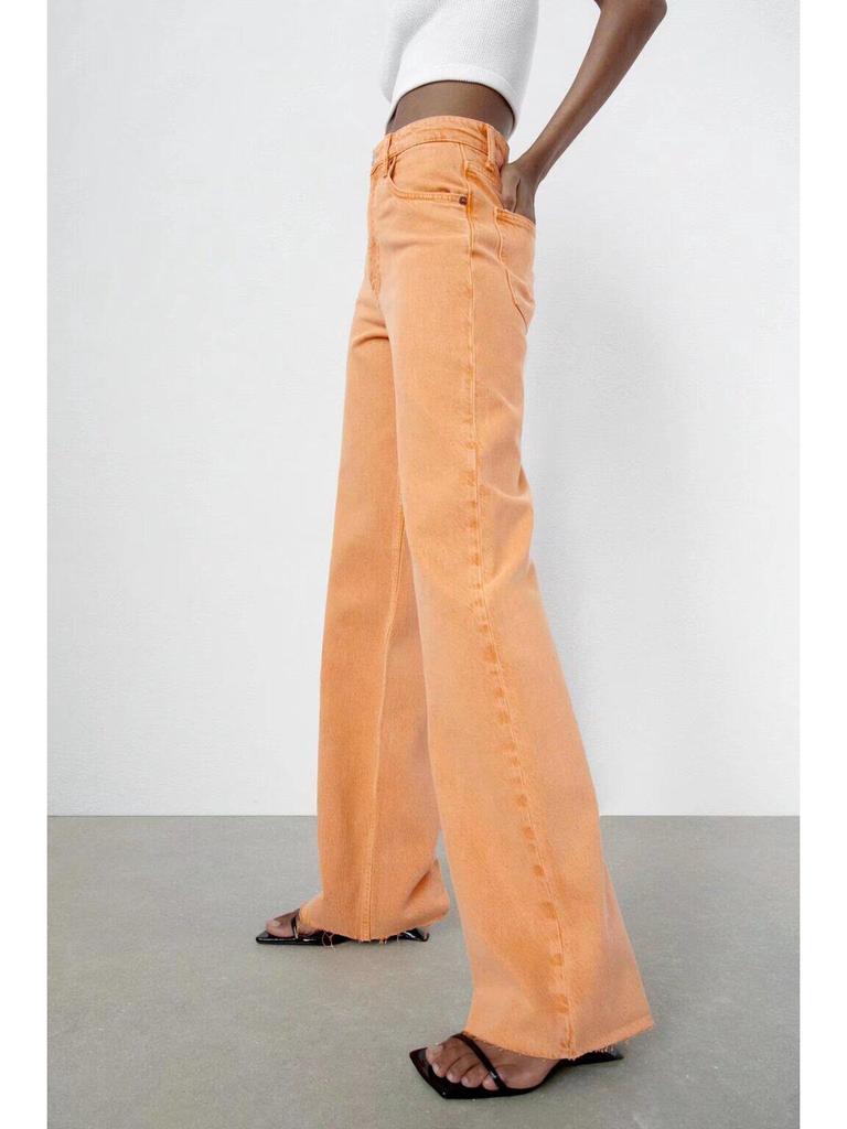 European & American French Design Women's High-Waisted Colored Straight-Leg Jeans - Versatile, Casual, Elegant