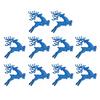 10Pcs Plastic Reindeer Hanging Ornaments Christmas Tree Glitter Elk Decorations Holiday Party Xmas Gifts