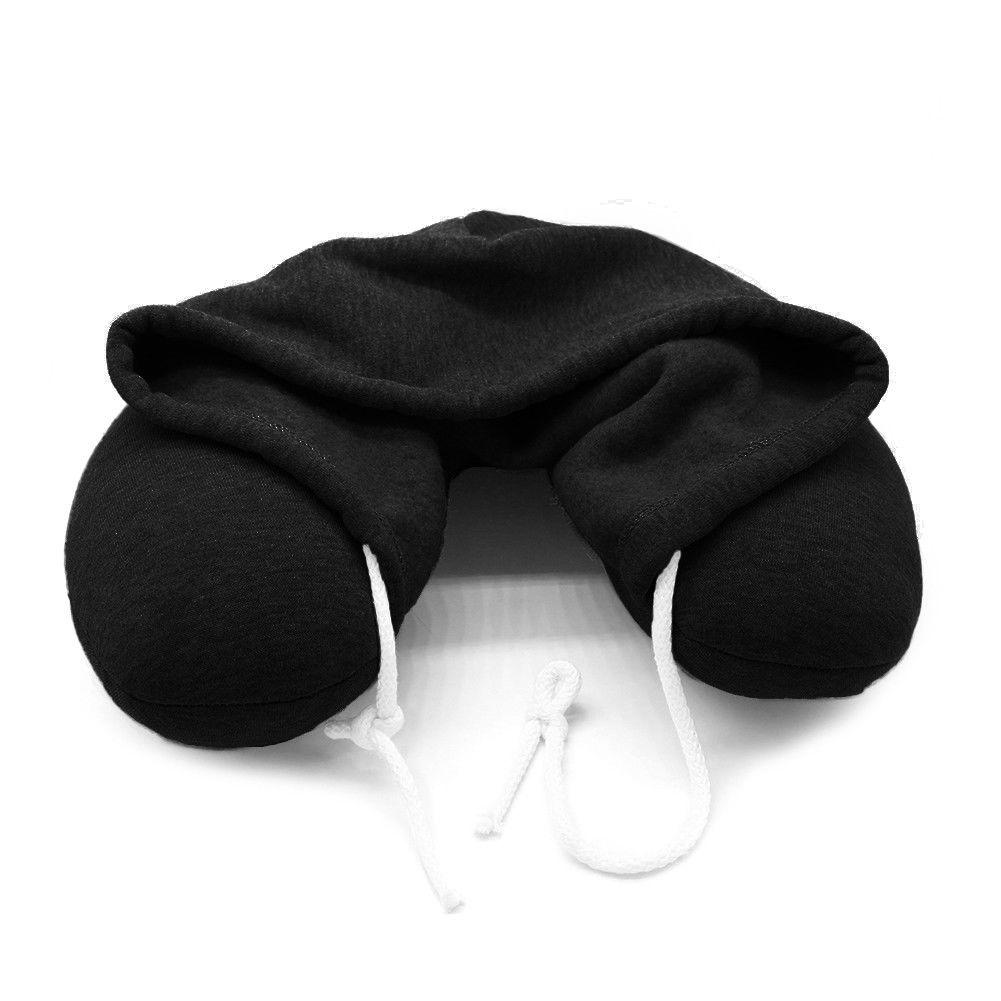 Hooded Hoodie U Shape With Hat Travel Neck Pillow Cushion Microbead Home Car UK