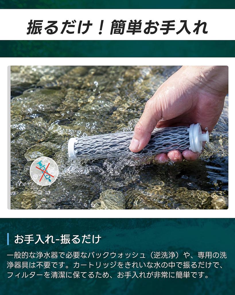 GreeShow Portable Water Purifier, Emergency Supplies, Filter, Outdoor Use, Simple Water Purifier, for Disaster Relief, Hiking, Earthquakes, and Other