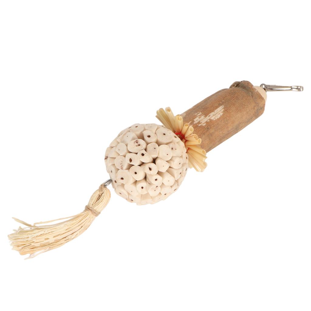 Sola Stick Bird Toys Fun Interactive Soft Ball Log Sola Wood Corn Leaf Silk Relieve Boredom Parrot