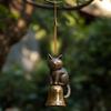 Lovely Kitten Wind Chimes Indoor and Outdoor Decoration Vintaged Bronze Metal Soothings Sounds for Garden Decoration Gift