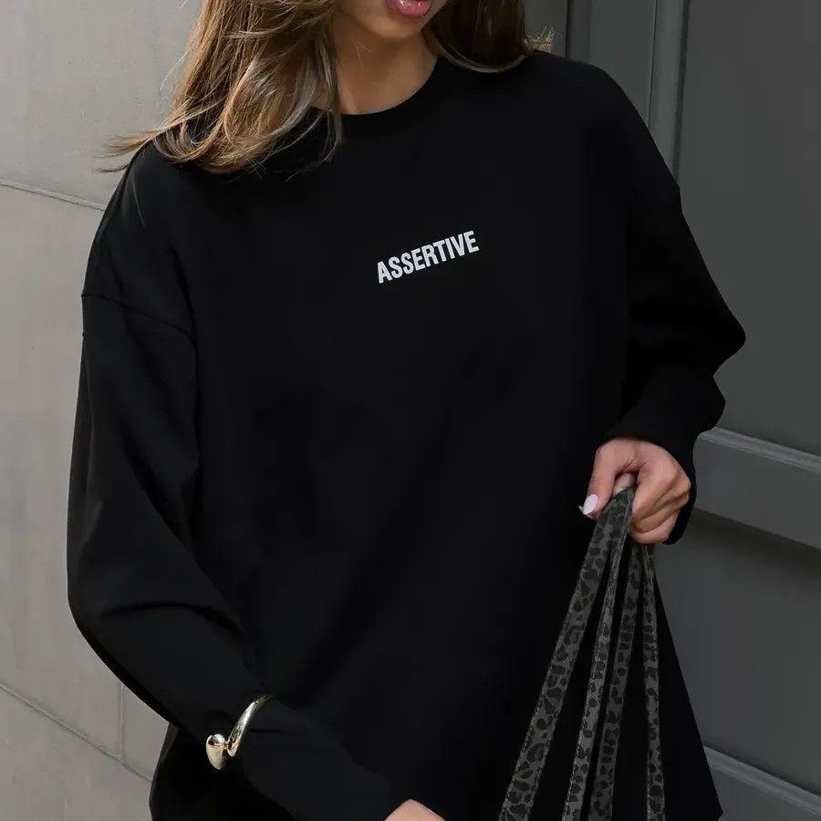 Women's Long-Sleeve T-Shirt: 100% Pure Cotton, Trendy American & European Design, Versatile Niche Print