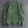 Men's Spring and Autumn Retro Sleeve Sweatshirts Solid Casual Washed Hoodies