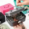 Secure Metal Keylock Storage Box Vault Adult Penny Bank Coin Saver Cash Deposit Register for Daily Home Office Use 4.5*3.8*2.3in