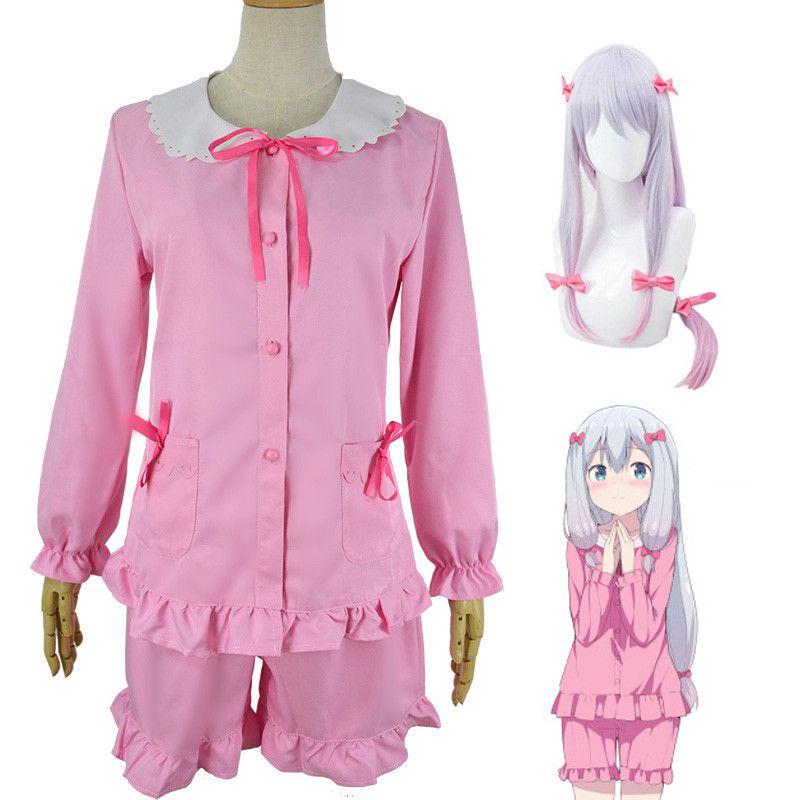 Eromanga Sensei Izumi Sagiri Pink Pajamas Costume Set With Stylish Hairpins Included