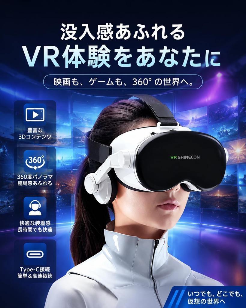 VR Goggles for VR Headset Improved with Compatible with Adjustable Focus and Interpupillary Aspherical Optical Lenses Smartphones, [Latest Model],