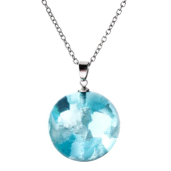 

Женщины Круглая/Лунная Форма Голубое Небо Облако Орел Кулон Ювелирные Изделия Подарочная Цепочка Ожерелье 02