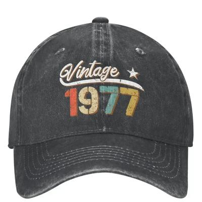 Classic Born In 1977 Baseball Caps Unisex Style Distressed Washed Snapback Cap Vintage  People Outdoor Running Golf  Hat