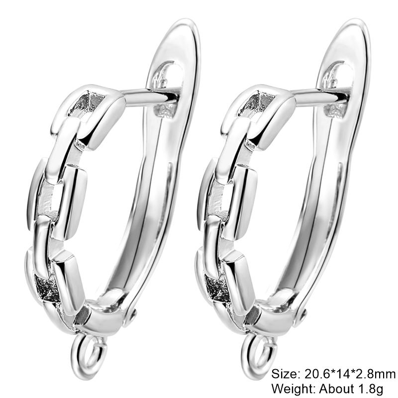 Juya Women Earrings Accessories 4 8Pcs/Lot Gold Silver Plated Shvenzy Ear Wire Fixture Fastener Bale DIY Earring Hooks Clasp