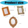 Antique Doll House Mirror Model Figure PVC Miniature Furniture For Children Pretend Play Classical Home Scene Decors