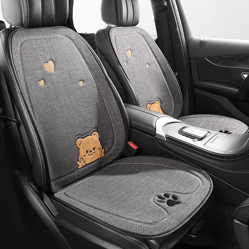Universal Bieye Bear Cartoon Car Seat Cushion, Cotton & Linen, for All Seasons - Fits Buick Verano, Blue 6 Regal