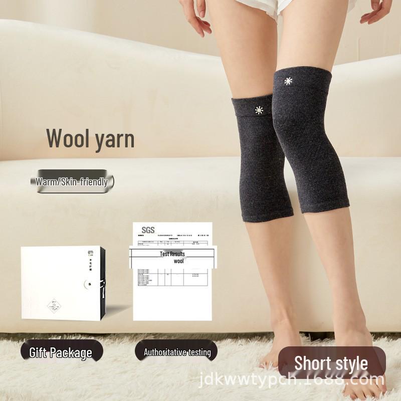 

Thick Wool Knee Pads: Warm, Anti-Slip, Long Style for Winter Sports and Cold Protection Small