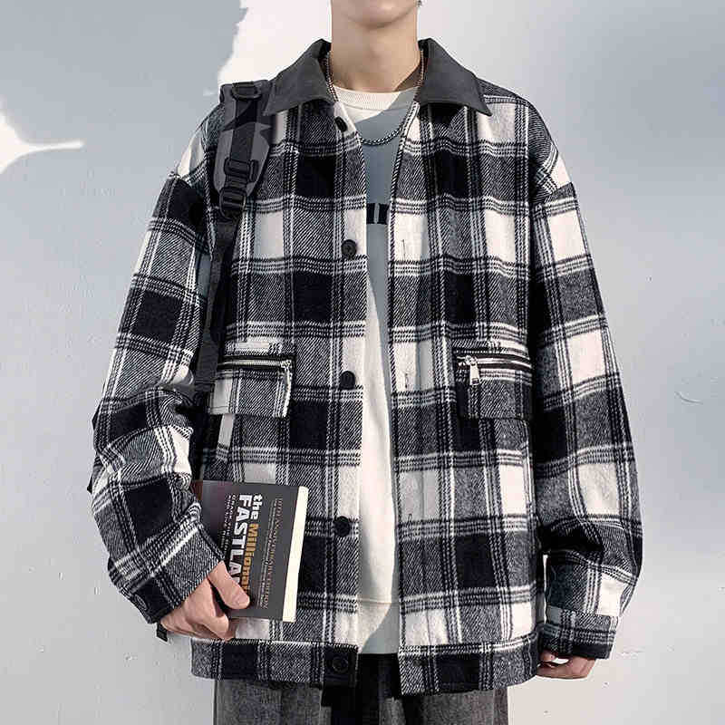 

Мужская весенняя новая модная брендовая куртка свободного кроя в контрастных цветах с лацканами 5XL