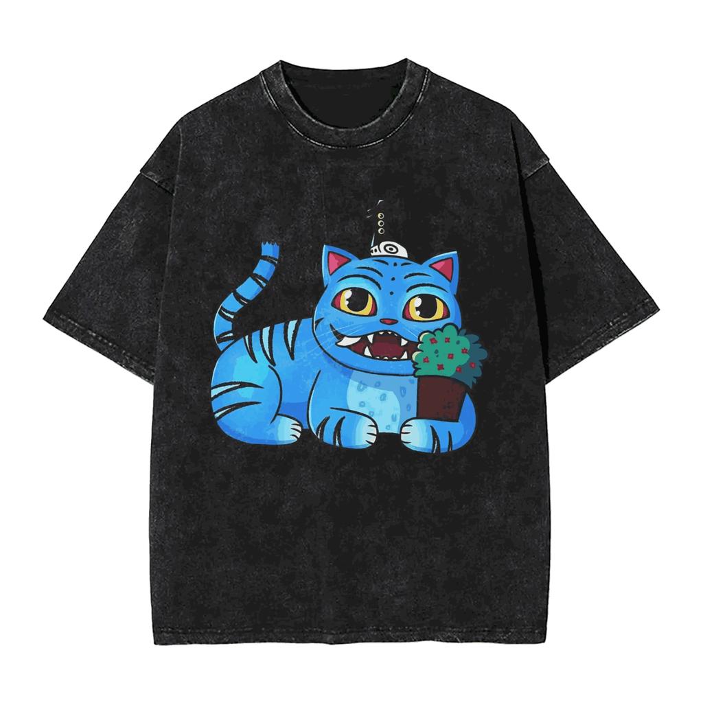 Saja Boys Kpop Demon Hunters Graphic Print T-Shirt Vintage Washed Cotton Men Women Streetwear Harajukuj Fashion Summer New Tee Casual Oversized Top