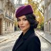 Všestranný design Klobouk Pillbox Elegantní styl Čepice letušek Vintage plstěný baret Párty