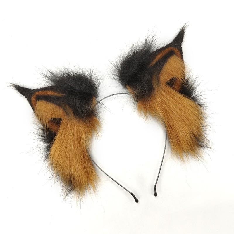 Flauschiges Tierohren-Stirnband Cosplay Anime Convention - Fuchs Wolf Luchs Ohren Aus Weichem Plüsch Verstellbar Eine Größe