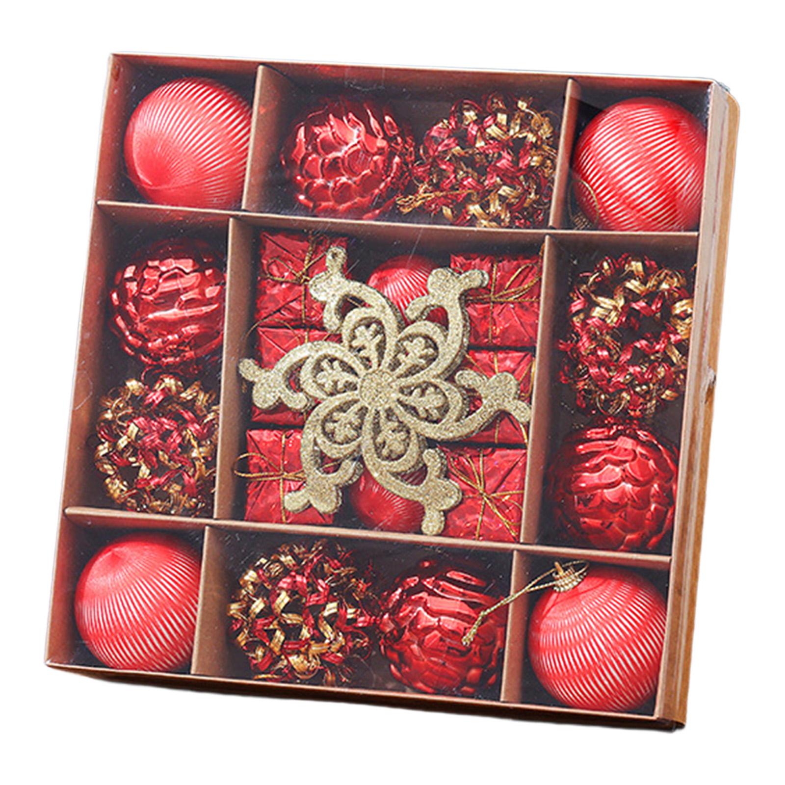 

Christmas Ball Ornaments Set Shatterproof Xmas Baubles Christmas Tree Decor Pendants for Themed Party Hotel Cafe Restaurant Home червоний