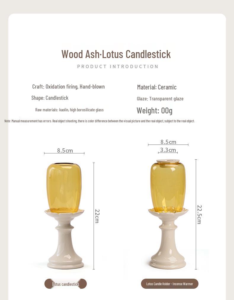 Chinese Forbidden City Glass Candlestick: Zen Tea Room Atmosphere Candle Lamp Decoration