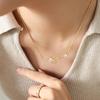 Celebrity-Inspired Gold-Plated Titanium Steel Necklace with Zircon Root-Shaped Pendant