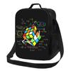 Tappi Personalizzati per Cubo di Rubik Matematico Borse Termiche per Pranzo Riutilizzabili per Bambini Scuola Bambini Contenitore Bento Scatola per Cibo