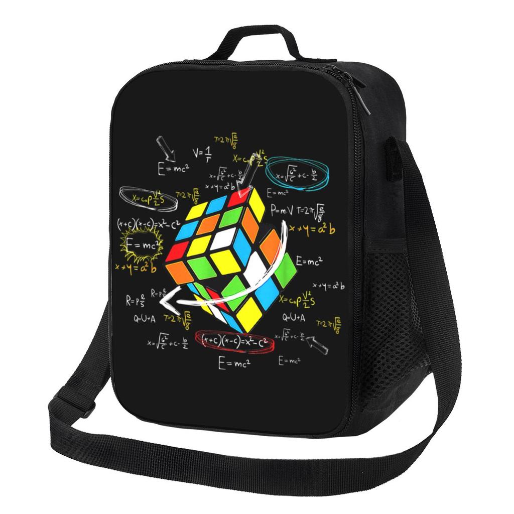 Tappi Personalizzati per Cubo di Rubik Matematico Borse Termiche per Pranzo Riutilizzabili per Bambini Scuola Bambini Contenitore Bento Scatola per Cibo