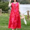 Vestido sin mangas de talla grande para mujer, vestidos largos casuales sueltos, ropa de verano vintage