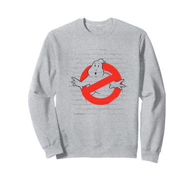 Ghostbusters Ghost Logo Stencil On Brick, Funny Retro Movie Sweatshirt