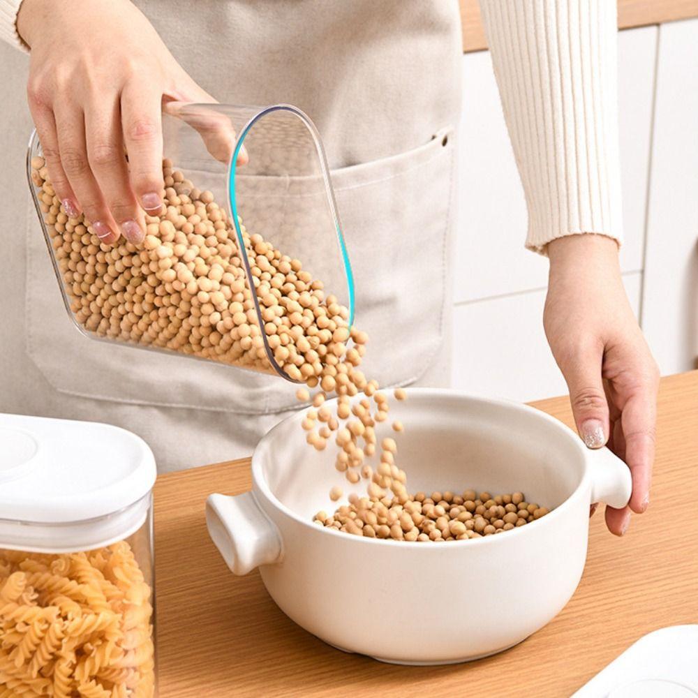 Plastic Sealed Food Storage Box Sliding Lid Food Storage Container Kitchen Storage Jars Kitchen