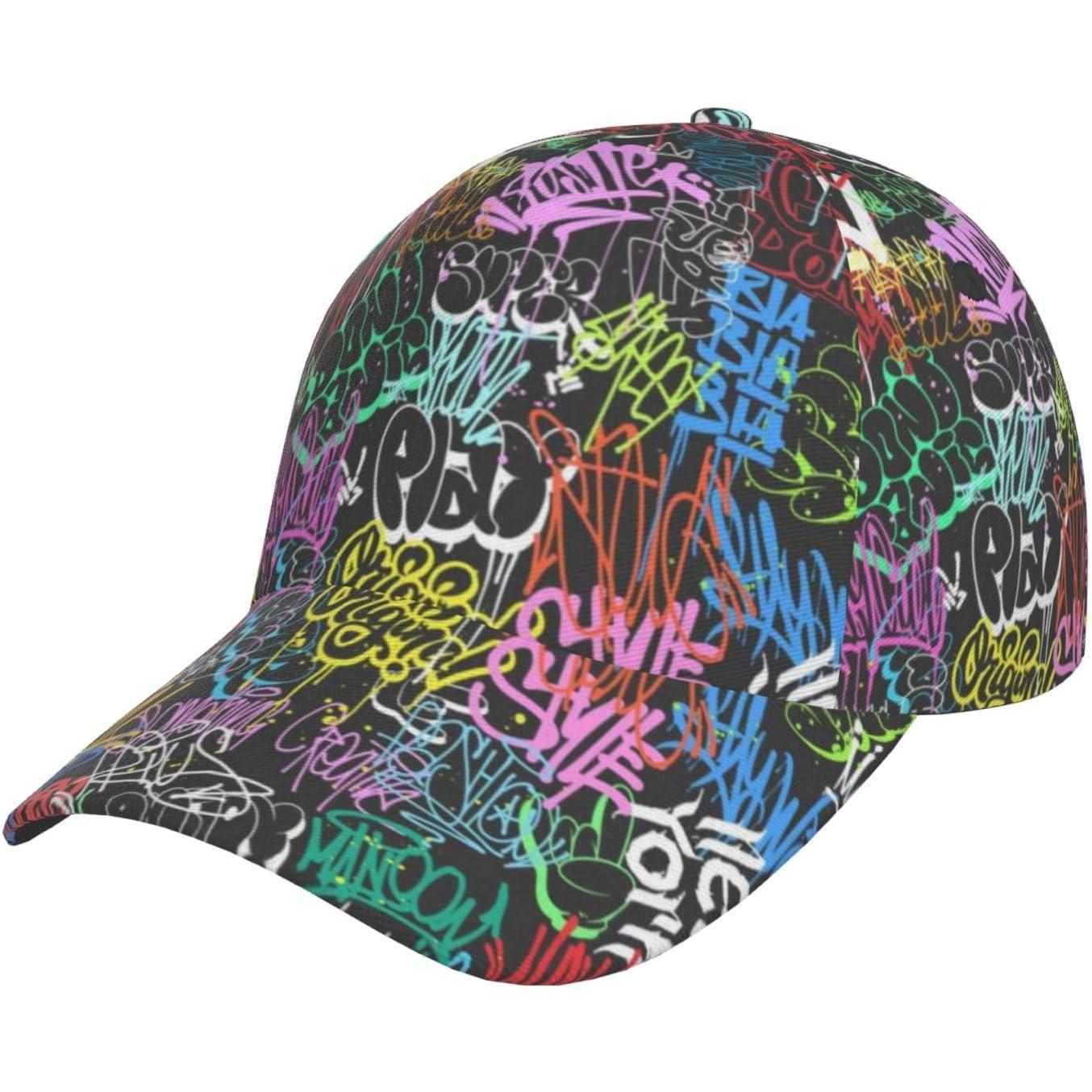 Freedom Outdoors Women's Funny Graffiti Hats Colorful Graffiti Baseball Cap Adjustable Snapback Trucker Hat For Men Cm