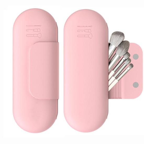 Silicone Makeup Brush Holder Storage Bag Large Capacity Portable Cosmetic Brush Holder with Magnetic Closure