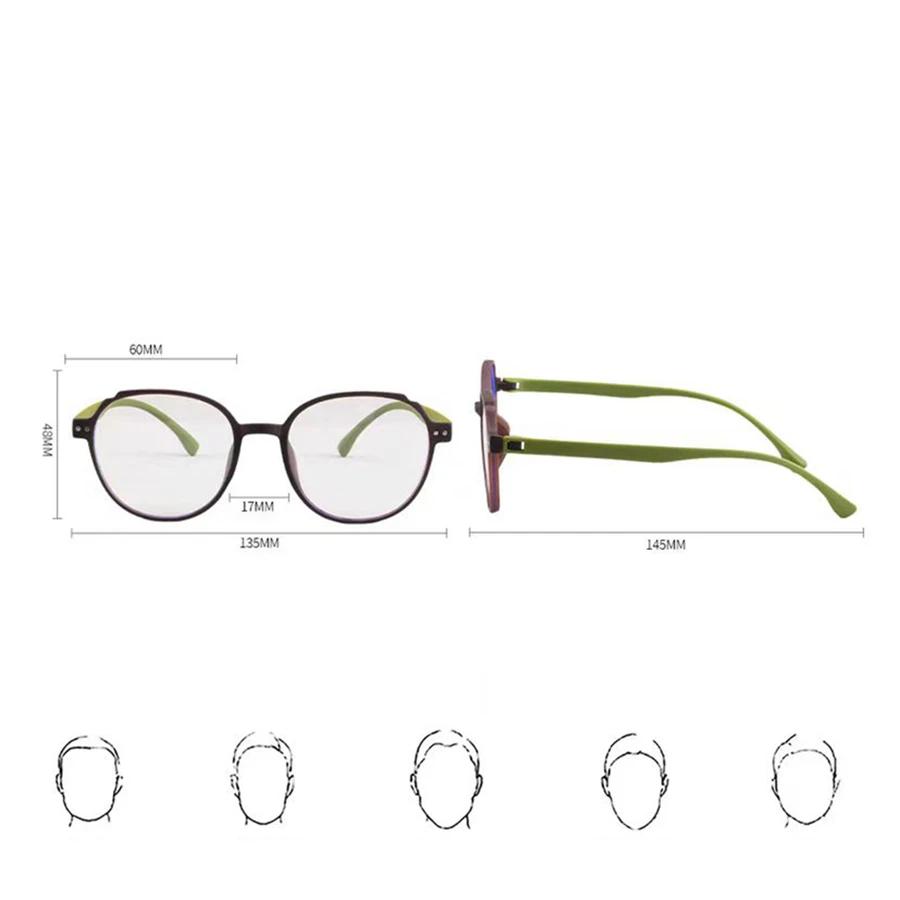 Fashionable Round Ultra Light Reading Glasses Women Anti Blue Light Purple Big Frame Presbyopia Glasses Men Eyewear +1.0 +1.5