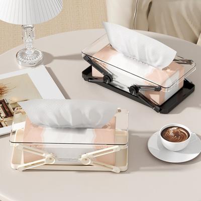 Portascotole Trasparente Dispenser di Fazzoletti a Molla Coperchio Trasparente per Scatola di Fazzoletti da Tavolo per Casa Ufficio Bagno Auto